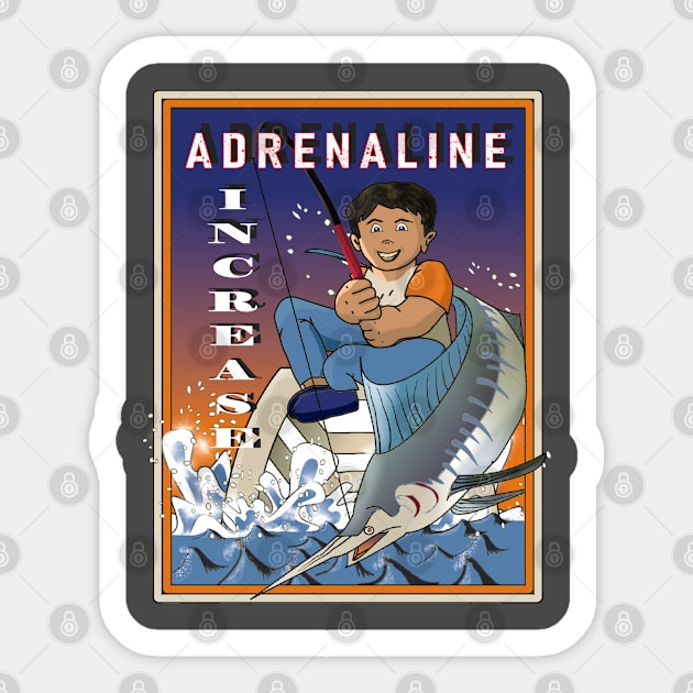 Adrenaline Fishing Sticker by Lintvern